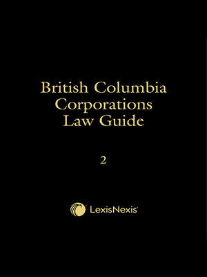 cover image of British Columbia Corporations Law Guide